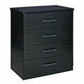 Better Home Liz Super Jumbo 4 Drawer Storage Chest Dresser, Black LD4-LIZ-BLK